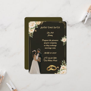 Luxury Black & Gold Wedding Invitation