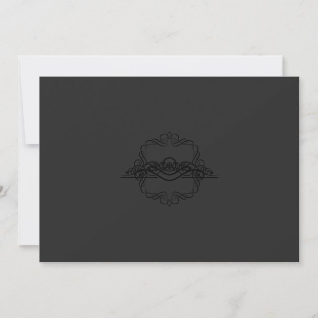 Luxury Black Gothic Wedding Invitation (Front)