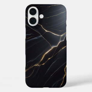 Luxury Black Marble Case - Elegant Gold Veins 