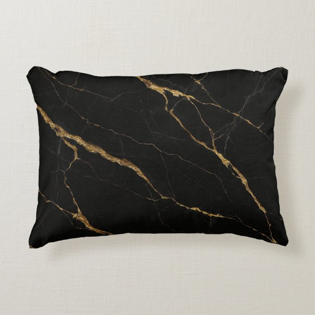 Luxury Black Marble Decorative Cushion (Front)