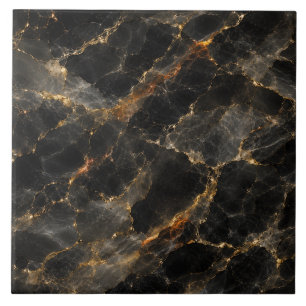 Luxury Black Marble Gold Veins Abstract Stone Tile