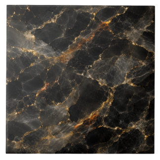 Luxury Black Marble Gold Veins Abstract Stone Tile