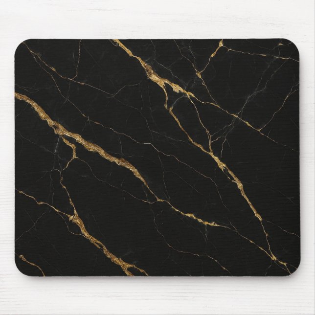 Luxury Black Marble Mouse Pad (Front)