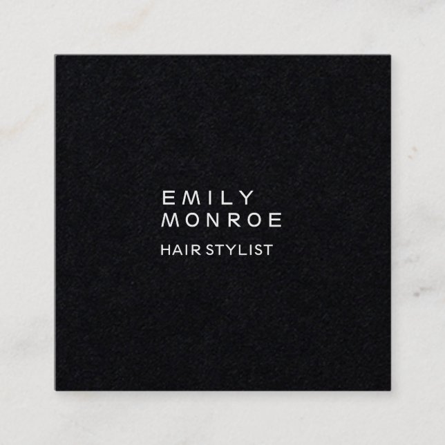 Luxury Black Modern Minimalist Professional Square Square Business Card (Front)