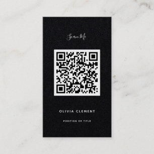 Luxury Black Modern QR Code Business Card