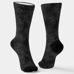 Luxury Black Monochromatic Glam Background Socks