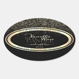 Luxury Black Product Packaging Labels Gold Frame