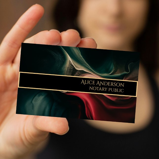Luxury black red green gold elegant glam chic business card (Creator Uploaded)