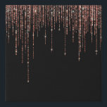 Luxury Black Rose Gold Sparkly Glitter Fringe Faux Canvas Print<br><div class="desc">This glamourous and luxury print is the perfect design for the stylish and trendy woman. It features a faux sparkly rose gold glitter fringe curtain with faux glitter typography on top of a simple black background. It's an elegant, chic, trendy, and modern bling design with a Hollywood vibe! ***IMPORTANT DESIGN...</div>