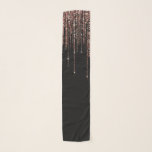Luxury Black Rose Gold Sparkly Glitter Fringe Scarf<br><div class="desc">This glamorous and luxury print is the perfect design for the stylish and trendy woman. It features a faux sparkly rose gold glitter fringe curtain with faux glitter typography on top of a simple black background. It's an elegant, chic, trendy, and modern bling design with a Hollywood vibe! ***IMPORTANT DESIGN...</div>