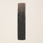 Luxury Black Rose Gold Sparkly Glitter Fringe Scarf<br><div class="desc">This glamourous and luxury print is the perfect design for the stylish and trendy woman. It features a faux sparkly rose gold glitter fringe curtain with faux glitter typography on top of a simple black background. It's an elegant, chic, trendy, and modern bling design with a Hollywood vibe! ***IMPORTANT DESIGN...</div>