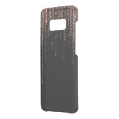 Luxury Black Rose Gold Sparkly Glitter Fringe Uncommon Samsung Galaxy Case (Back/Left)