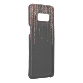 Luxury Black Rose Gold Sparkly Glitter Fringe Uncommon Samsung Galaxy Case (Back/Right)