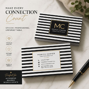 Luxury Black Stripe Business Cards