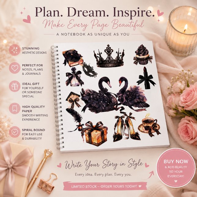 Luxury Black Swan Notebook | Dark Feminine Aesthet (Creator Uploaded)