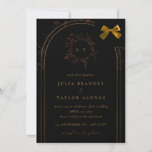 Luxury Black Tie Formal Invite with Gold Ribbon