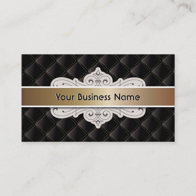 Luxury Black VIP Hair & Beauty business card (Front)