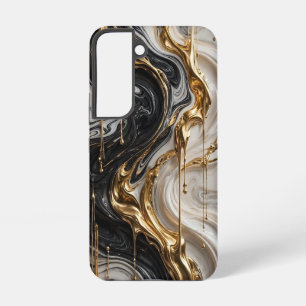 Luxury Black White and Gold Marble Case