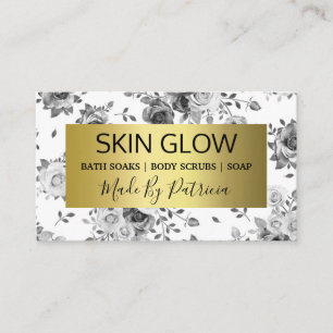 Luxury Black White Gold Handmade Spa And Beauty Business Card