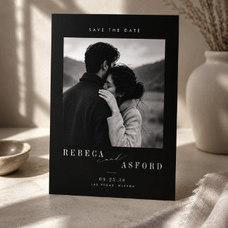 Luxury Black & White Photo Save The Date
