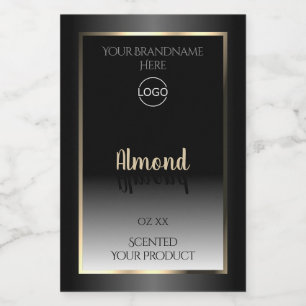 Luxury Black White Product Labels Gold Frame Logo