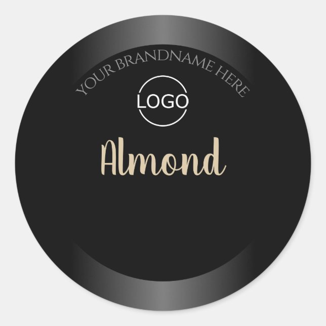 Luxury Black White Product Labels Gold Frame Logo (Front)