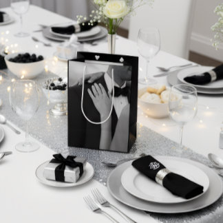 Luxury Black & White Wedding Gift Bag