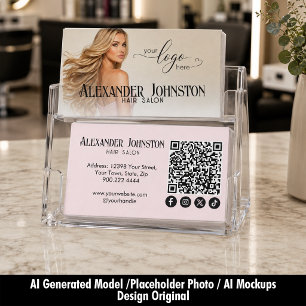 Luxury Blonde Hair Stylist Brand Identity Business Card