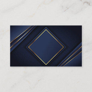 Luxury Blue and Gold Blank Business Card