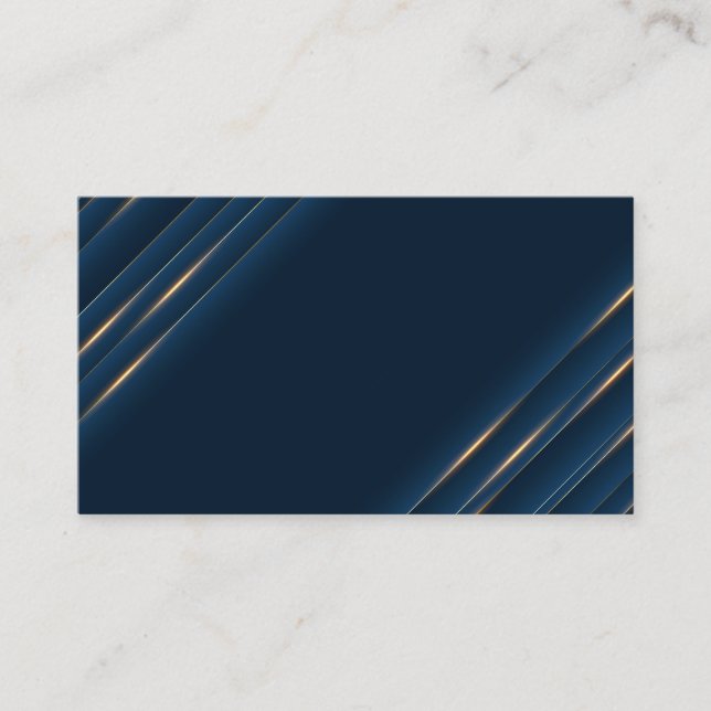 Luxury Blue and Gold Blank Business Card (Front)