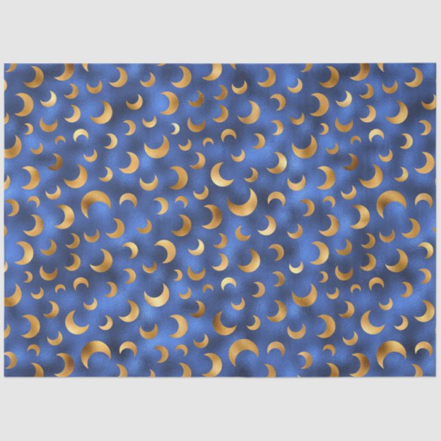 Luxury Blue and Gold Series Design 15 Tissue Paper (Front)