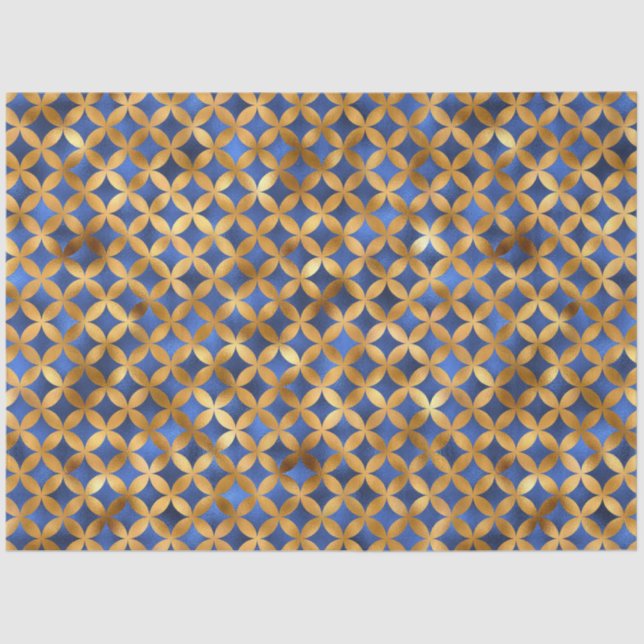 Luxury Blue and Gold Series Design 16 Tissue Paper (Front)