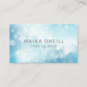 Luxury Blue Bokeh glitter social media Business Card