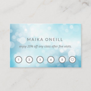 Luxury Blue bokeh wellness  massage yoga Business Card