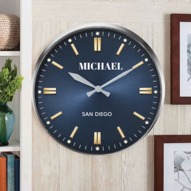  Luxury Blue Elegant Gold and Silver  Large Clock (Creator Uploaded)