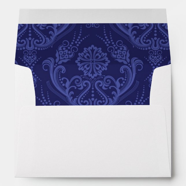 Luxury blue floral damask wallpaper envelopes (Back (Bottom))