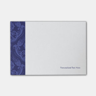 Luxury blue floral damask wallpaper post-it notes