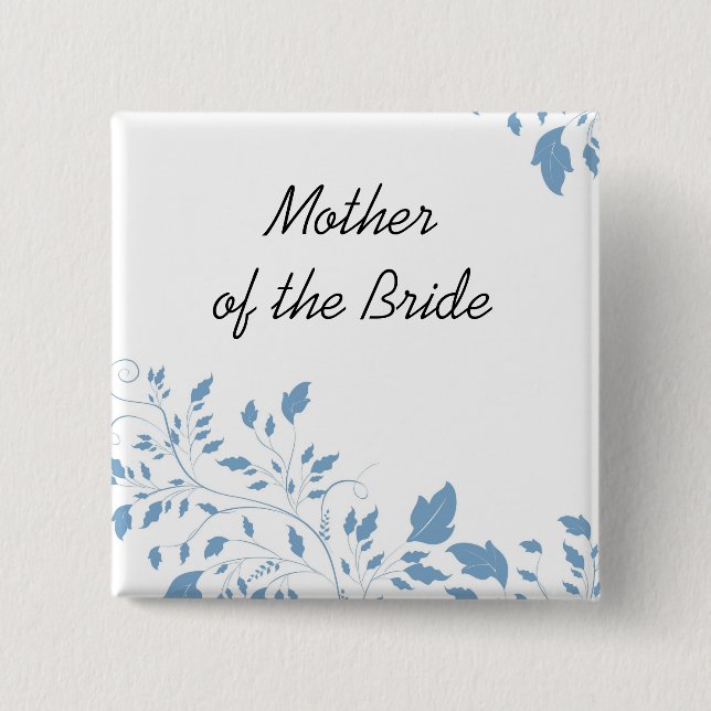 Luxury Blue Floral White Style Button (Front)