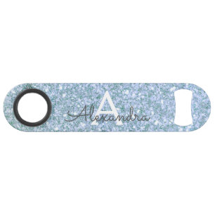Luxury Blue Glitter & Sparkle Monogram