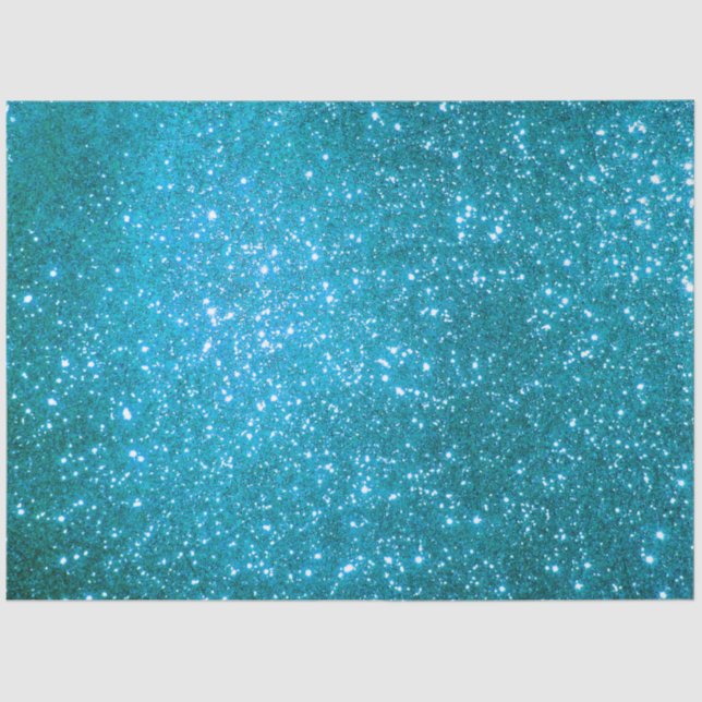 Luxury Blue Gold Glitter Tissue Paper (Front)