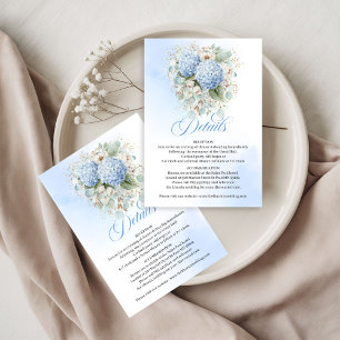 Luxury Blue Hydrangea Gold details card