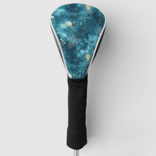 Luxury Blue Jellyfish Coral Ocean Pattern Golf Head Cover