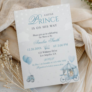 Luxury Blue Little Prince Real Foil Baby Shower 