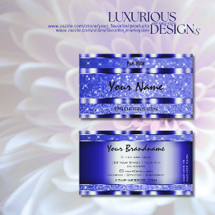 Luxury Blue Luminous Glitter Sparkle Stars Quality Business Card