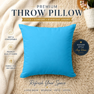 Luxury Blue Minimalist Throw Pillow