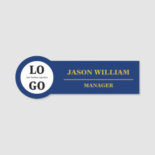 Luxury Blue Power Symbol Creative Name Tag