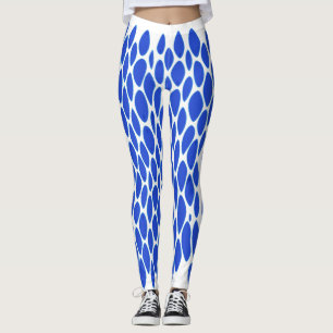 Luxury Blue Python Skin Pattern Leggings
