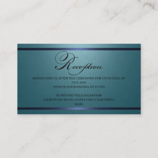 Luxury Blue Wedding Reception Details Enclosure Card
