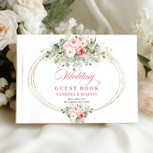Luxury Blush and Gold Wedding Guest Book