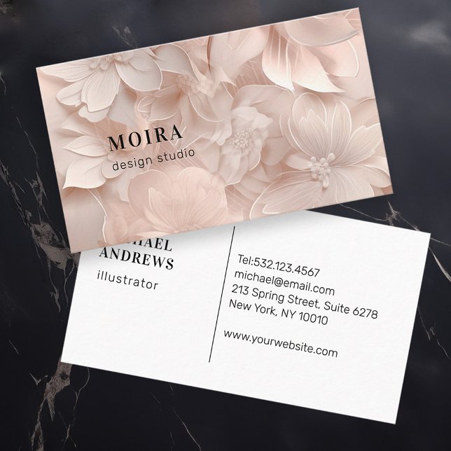Luxury, Blush-Beige, Flower, Salon, Business Card (Creator Uploaded)